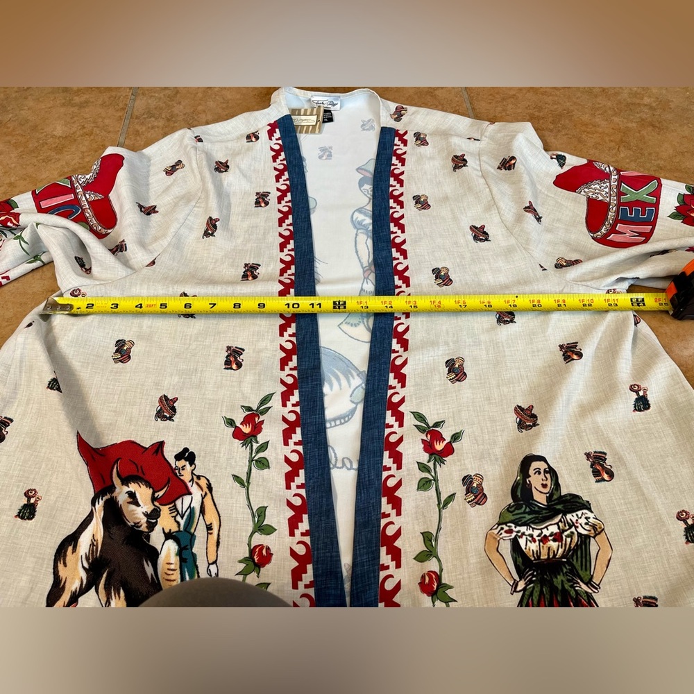 Tasha Polizzi Duster with Mexico Fiesta Dance Print Open Front Size XL NWT - Picture 11 of 11